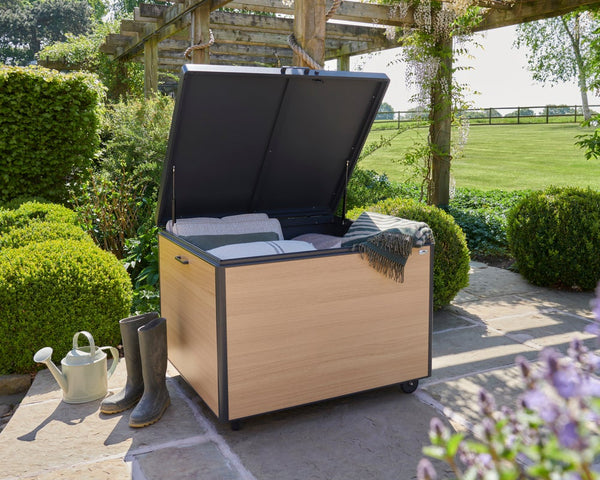 Outdoor wood effect storage box