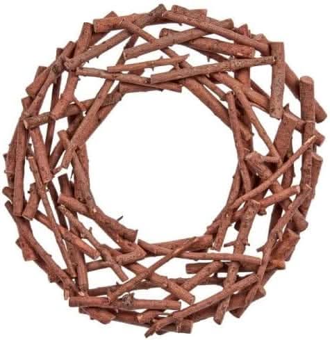 Natural autumn wooden door wreath