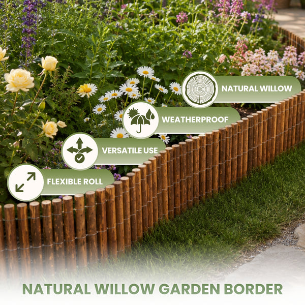 200 x 15cm willow garden edging