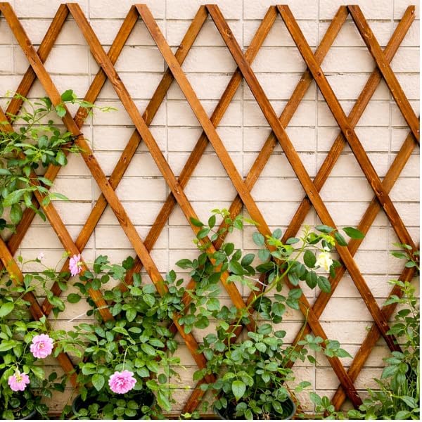 Expandable wooden garden trellis panels