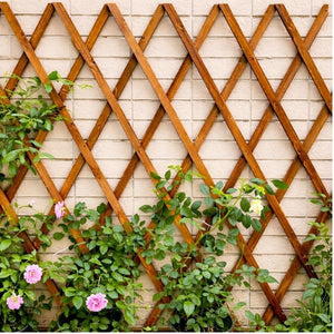 Expandable wooden garden trellis panels