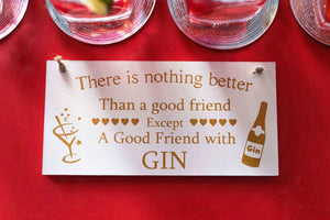 Wooden gin keepsake styled in a home setting
