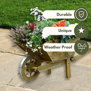 Wooden herb planter for outdoor use