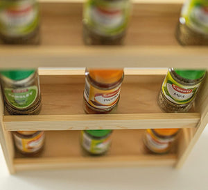 Compact three tier spice rack for small kitchens