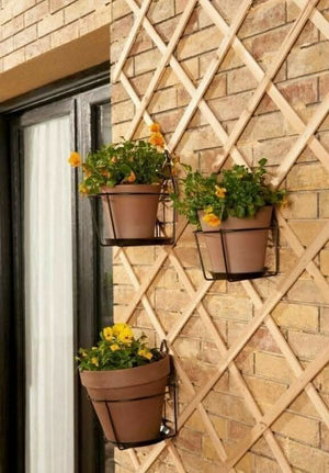 Wooden lattice fence panel fully extended
