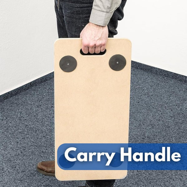MDF dolly board with four caster wheels
