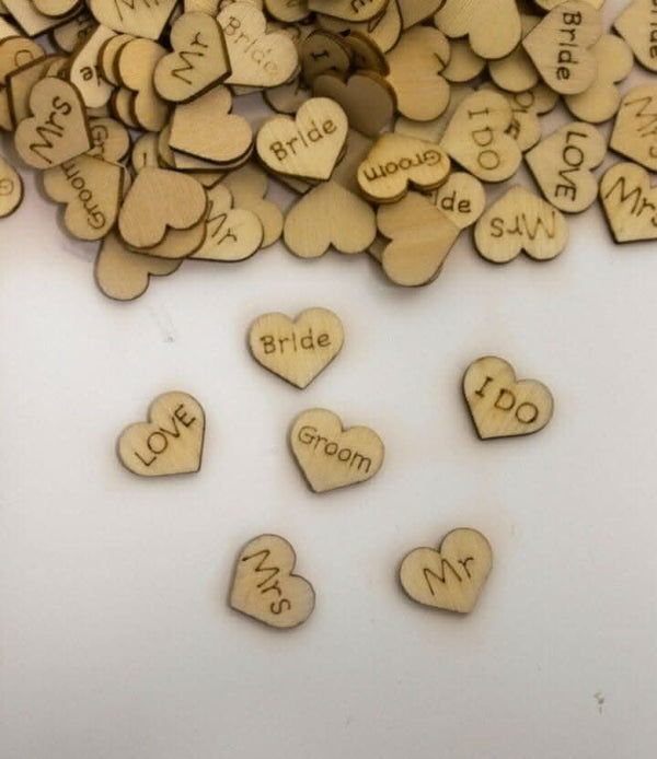 Bride and Groom wooden wedding heart decoration
