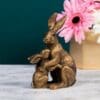 eye-catching-bronze-resin-hare-ornaments-with-baby