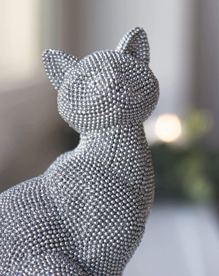 silver-sparkle-sitting-cat-statue-10-x-8-x-19-cm