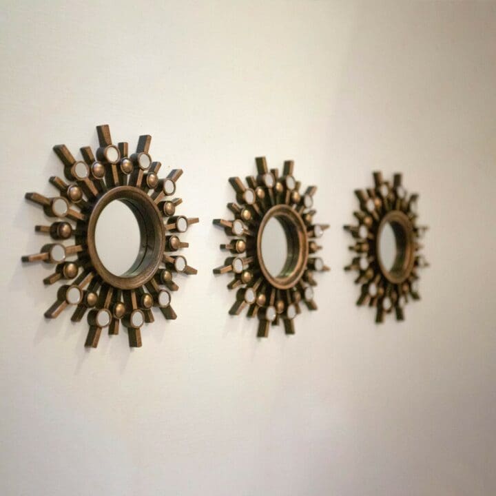 stylish-sunburst-wall-mirrors-bronze-set-of-3
