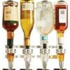 Steel Bar optics holding 4 litre bottles of different spirits including Whiskey and Vodka