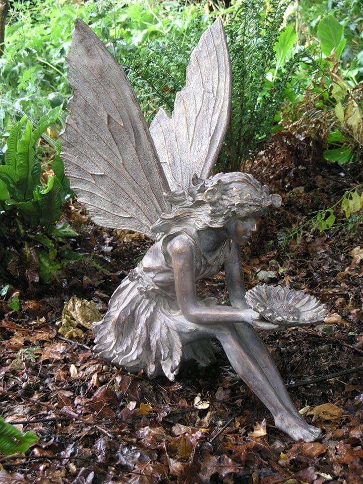 Resin-Sitting-Fairy-Garden-Ornament-Bronze-Effect