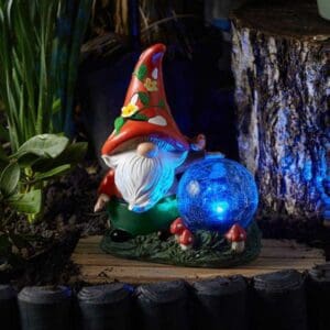 Solar Powered LED Woodland Wizard Ornament